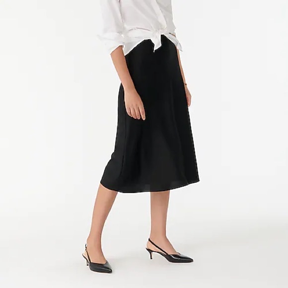 J. Crew Dresses & Skirts - ✨J. CREW✨Pull-On Silk Slip Skirt in Black